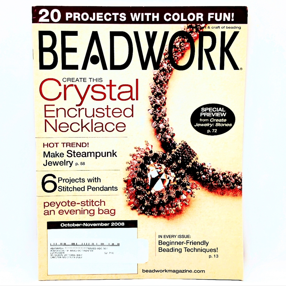 Beadwork Magazine – October/November 2008 – Crystal Encrusted Necklace Issue